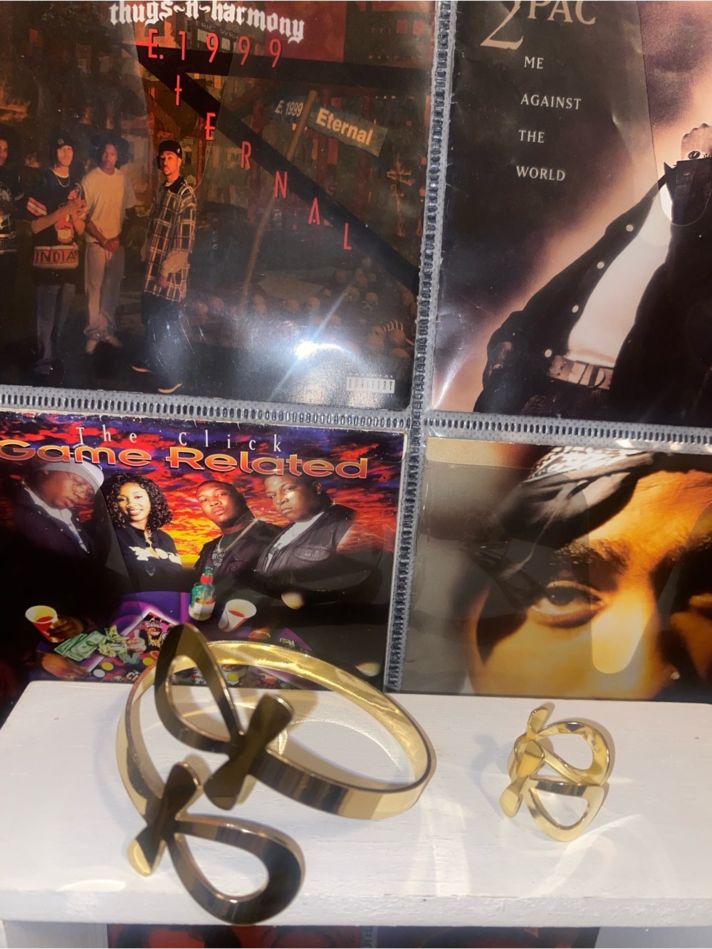 Ankh Bracelet and Ring Set